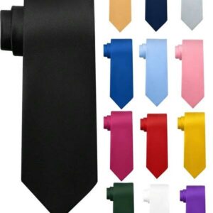 1ชิ้น เนคไทสีพื้นผู้ชาย เป็นทางการสำหรับธุรกิจเนคไท slim (กว้าง 2 นิ้ว) เหมาะสำหรับสวมใส่ประจำวัน งานแต่งงาน งานเลี้ยง งานรับรอง ของขวัญ